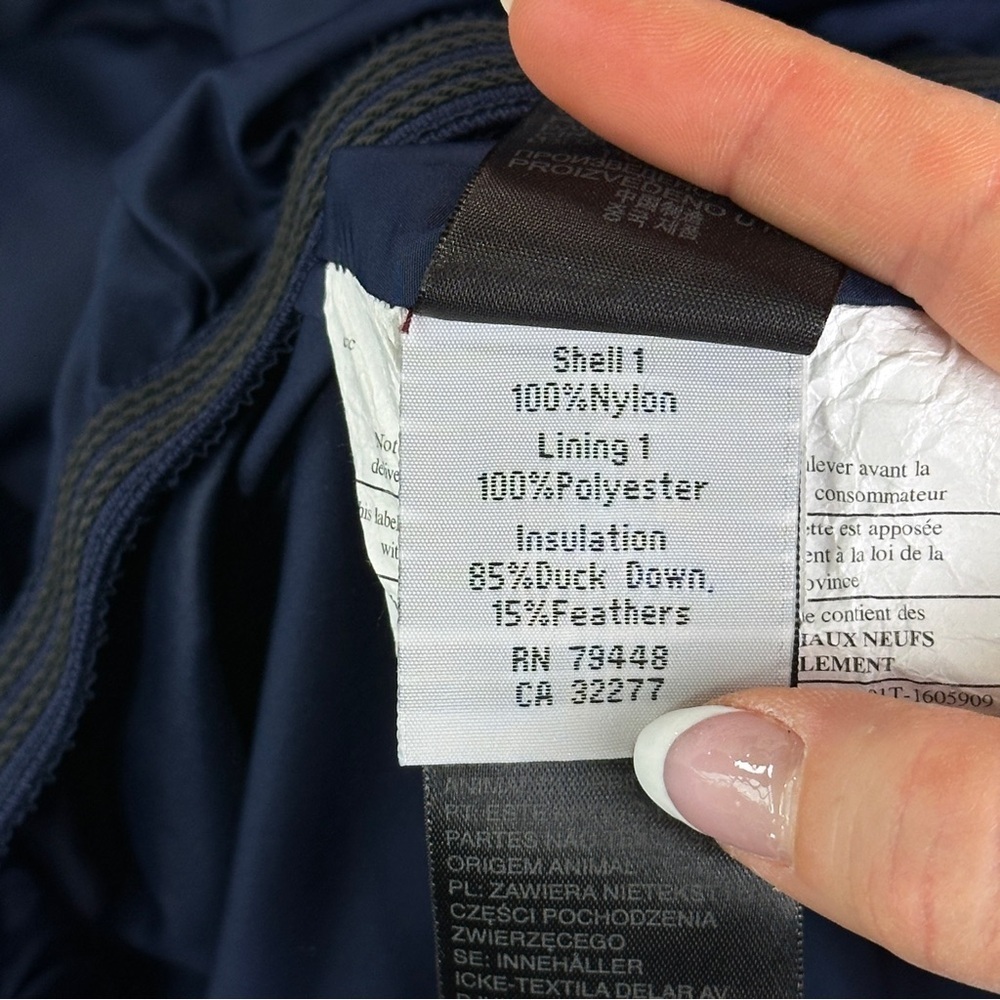 Marmot Men’s 700 Fill Down Jacket Hooded Winter Blue White Medium - Picture 11 of 16